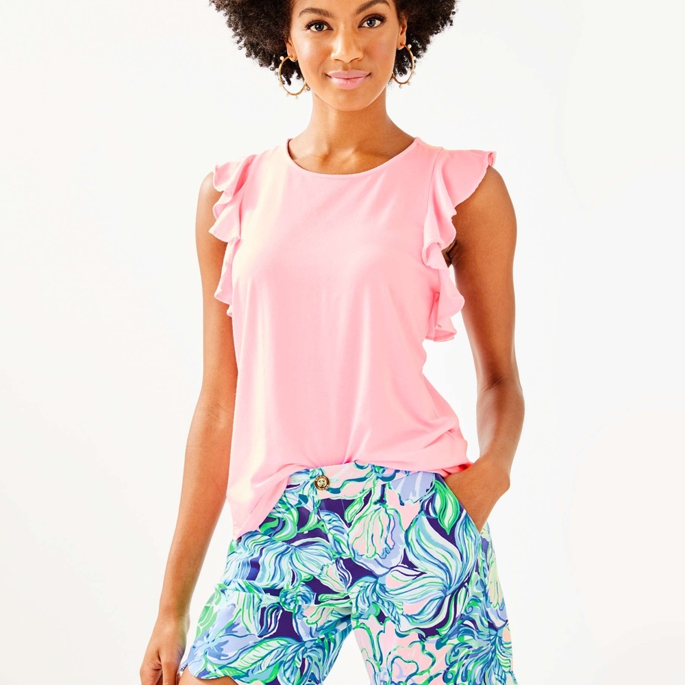 Lilly Pulitzer Pink Ruffle Sleeve Top